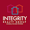 A logo for Integrity Realty Group, an equal housing provider, featuring three houses in different colors at Integrity Chardon Apartments, Chardon,  Ohio