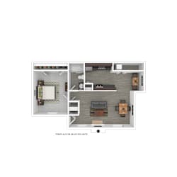 1 Bedroom Floor Plan at Rosen at North Hills, Raleigh