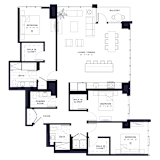 Lincoln Common Dayton (1820) Three Bedroom Floor Plan at The Apartments at Lincoln Common, Chicago, IL