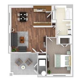  Floor Plan 1 Bedroom