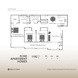  Floor Plan 3 Bedroom 2 Bath