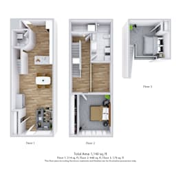  Floor Plan 2 Bedroom 1.5 Bathroom