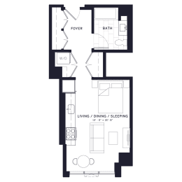 Lincoln Common Studio Affordable Floor Plan at The Apartments at Lincoln Common, Chicago