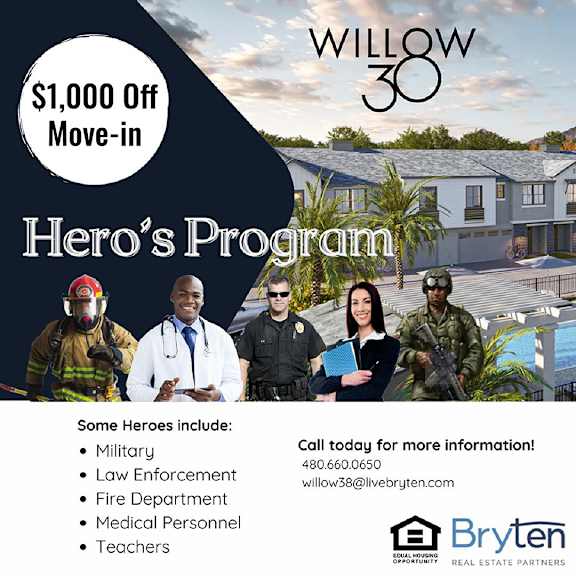 a poster of a heros program with a group of people