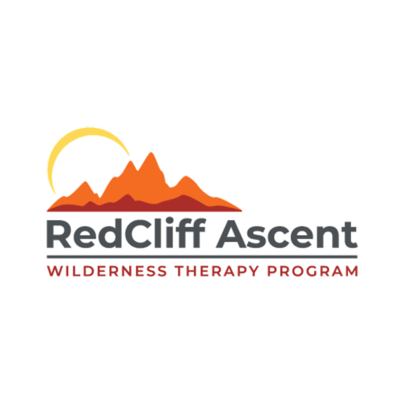 The image is a logo for the RedCliff Ascent Wilderness Therapy Program.