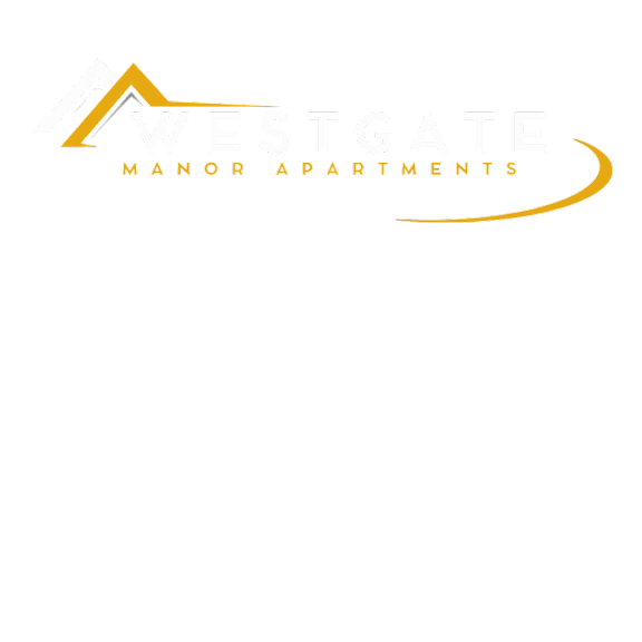 The image is a logo for Westgate Manor Apartments.