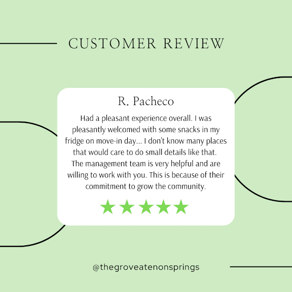 A customer review from R. Pacheco for a business.