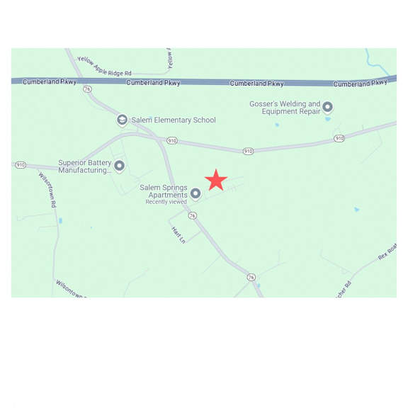 A map with a red star marking a location near Salem Elementary School and Salem Springs Apartments.