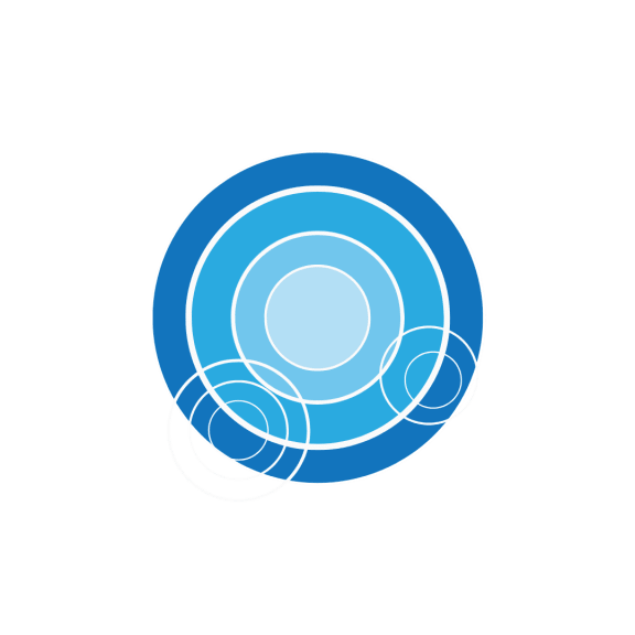 a blue circles symbol on a black background
