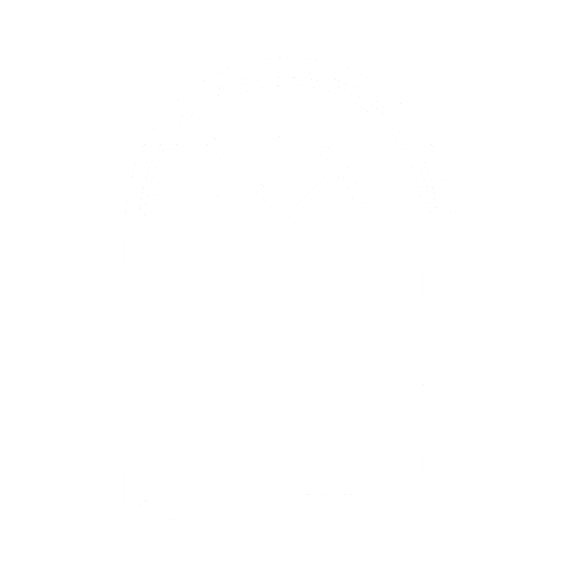 A white line drawing of a window with a black background.