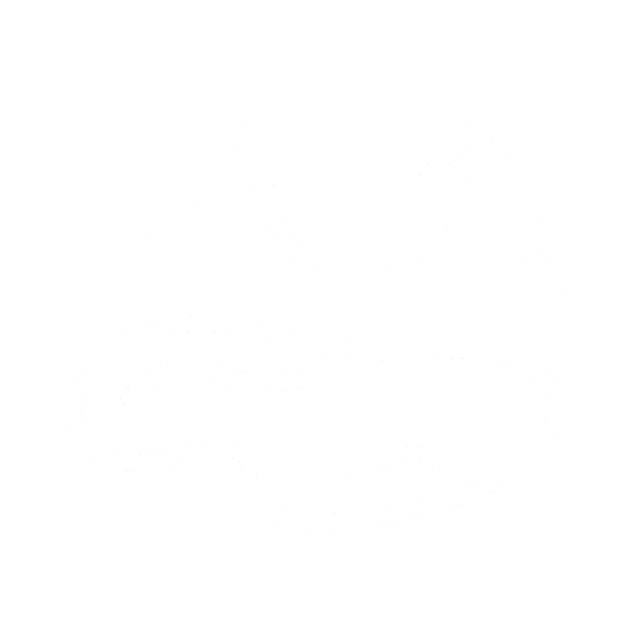 Two trees on a hill with a wavy line below them.