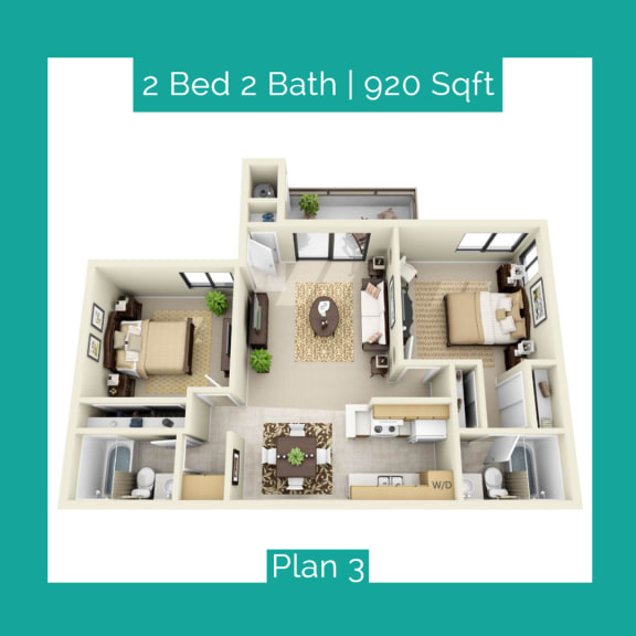 A3 Plan at Village Park Apartments in Encinitas, CA,
