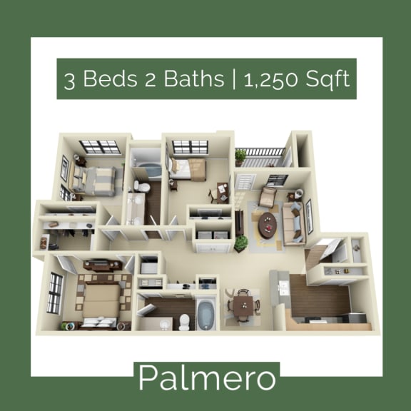 Palmero at Mission at La Villita Apartments in Irving, TX offers 1, 2 & 3 bedroom apartment homes with appliances.