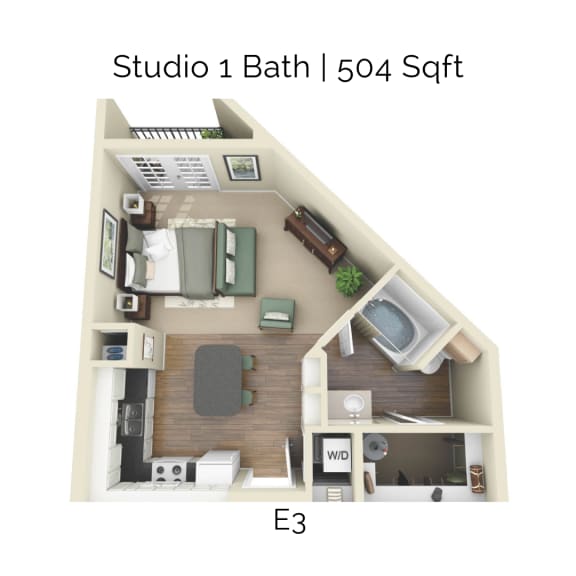 a 1 bedroom floor plan  studio 1 bath  540 sq ft