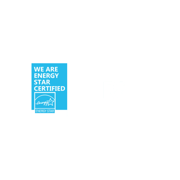 we are energy star certified logos on a black background