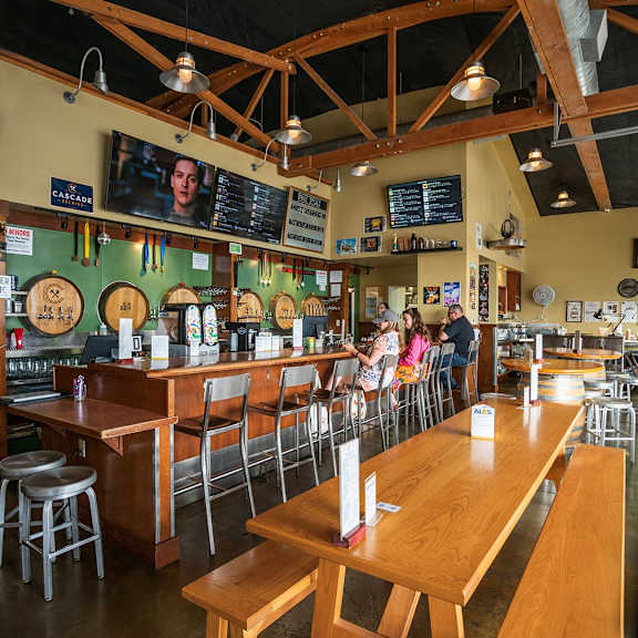 People Sitting at Bar at Restaurant in Portland, Oregon