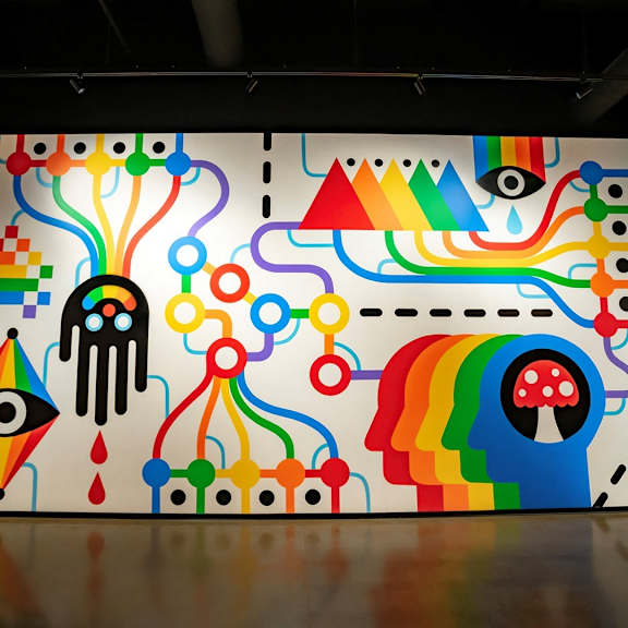 Bright and Colorful Wall Mural