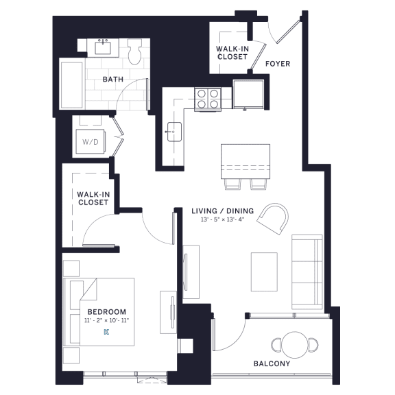 Lincoln Common Affordable 1-Bedroom Floor Plan