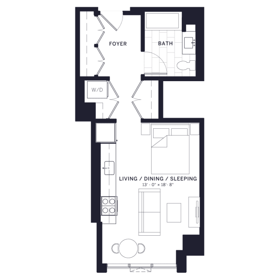 Lincoln Common Studio Affordable Floor Plan