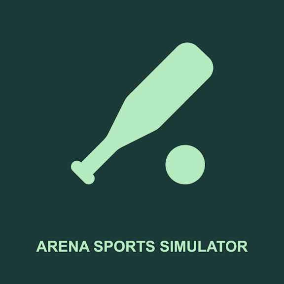 A baseball bat and ball icon with the text "ARENA SPORTS SIMULATOR" below it.