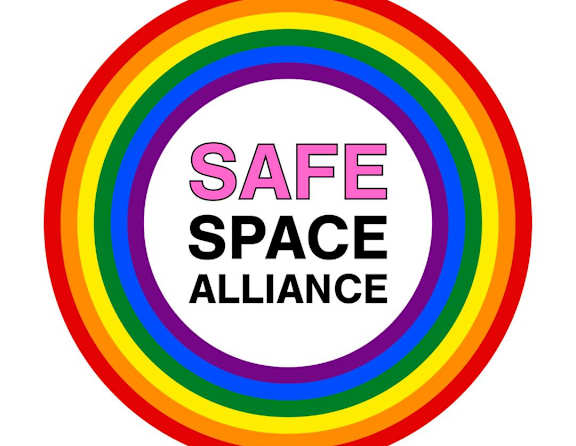 A logo with the words "safe space alliance" in the center.