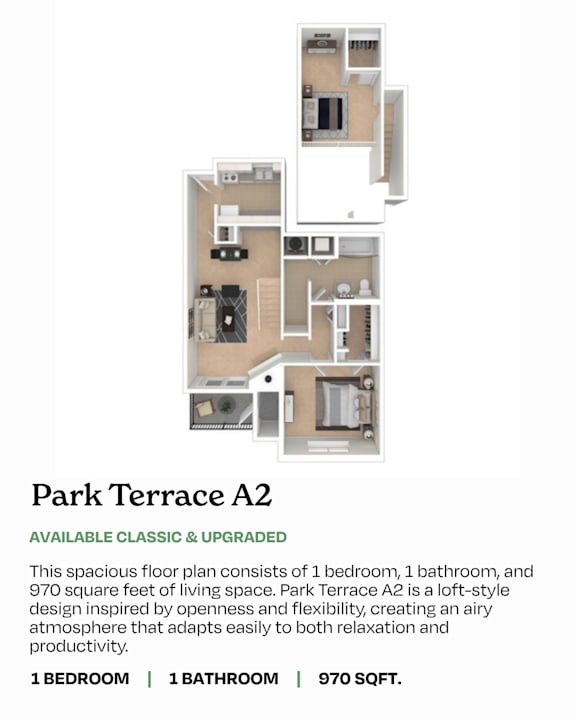 A floor plan of a Lake Christine B2 apartment with 2 bedrooms and 1 bathroom.