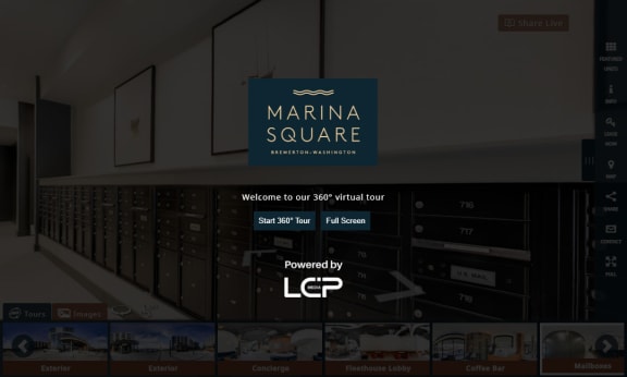 a mockup of the marina square website