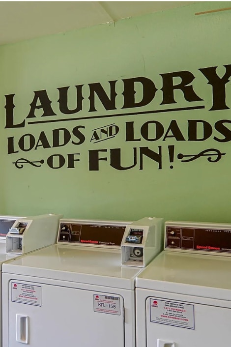laundry loads and loads of fun wall sticker on a laundry room wall