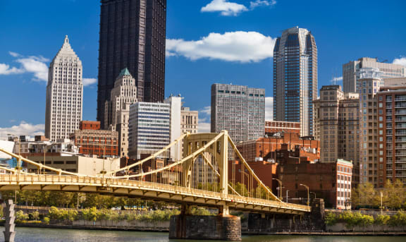 a view of the city from the allegheny river