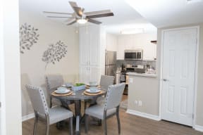 Dining Room Furnished Overlooking Kitchen