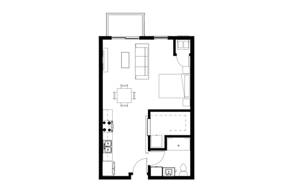 A black and white floor plan of a house with multiple rooms.