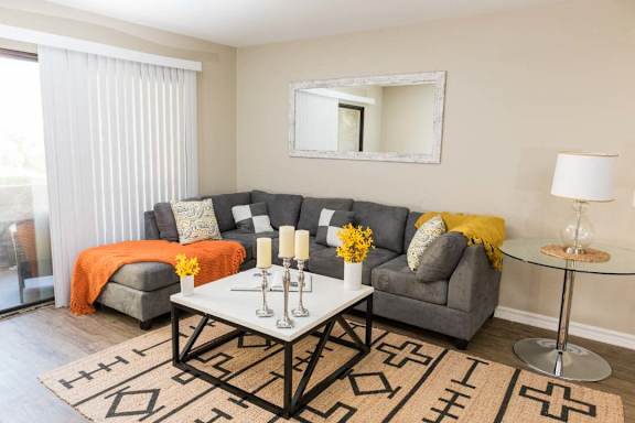 Capes at Ventura Furnished Living Room with Sectional