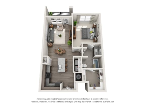 The Montrose Floor Plan at Beckett Farms Apartments, PRG Real Estate Management, Fort Mill