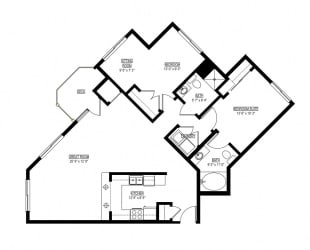 The Marsh Floorplan Waterstone Apartments in Minnetonka, MN N The Marsh