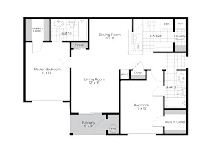 Floor Plan 2 Bed / 2 Bath