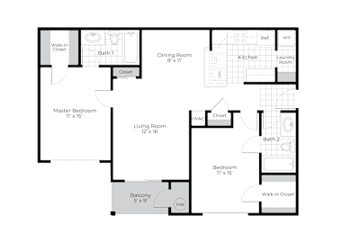  Floor Plan 2 Bed / 2 Bath