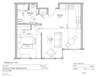 Floor Plan 1 Bedroom 1 Bathroom
