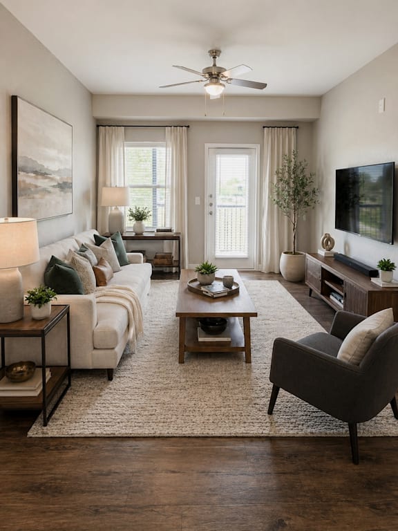 Furnished Living Room at Creed Canyon Apartments
