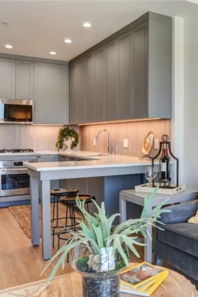 living room and kitchen