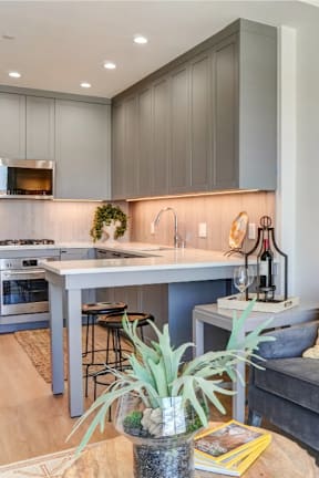 living room and kitchen