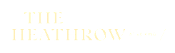 The image displays the text "THE HEATHROW AT 40 KING" in a bold, serif font on a black background.