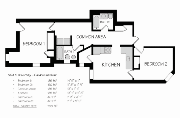 Floor Plan  Two Bedroom