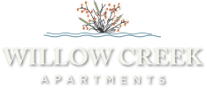 the logo for willow creek apartments