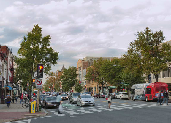 Nearby shopping and dining on 14th Street at Belvedere, Washington, DC
