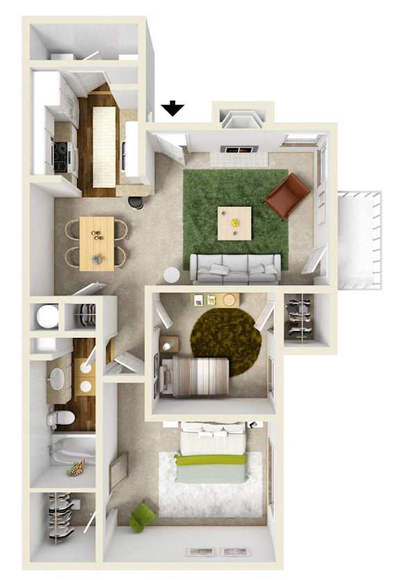 a floor plan of a house with a bedroom and a living room