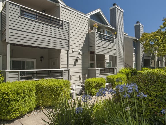 Rocklin Gold apartments building exterior back patios and enclosed decks 