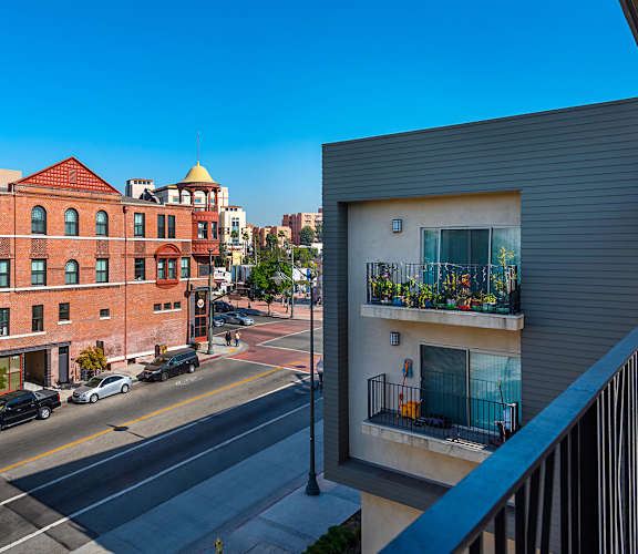 Balcony view, Santa Cecilia Apartments, Los Angeles CA