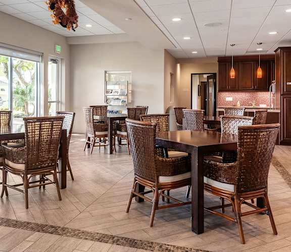 Community room interior at Mission Plaza Apartments, Los Angeles, CA