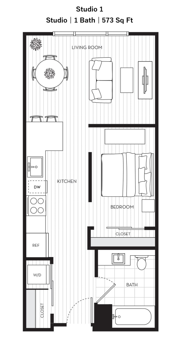Voda Apartments Studio 2D Floor Plan