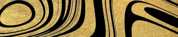 A black and gold abstract image with swirling patterns.
